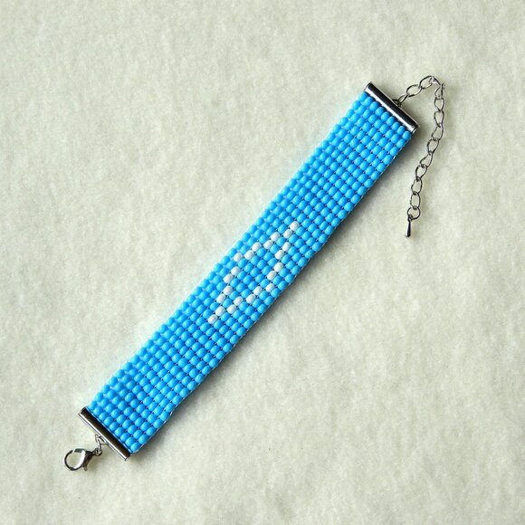 ADPi diamond Alpha Delta Pi bead bracelet, handmade, adjustable length - Picture 2 of 4